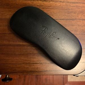 Ray Ban Glasses Hard Case, Black Leather, New!